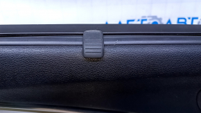 Door trim card rear left Acura MDX 14-16 gray with gray insert leather, armrest gray leather, molding under wood gloss, curtain, scratches, abrasions, dents, pokes
