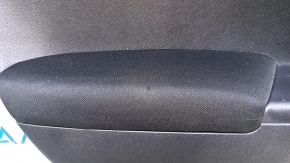 Door trim card rear left Mitsubishi Outlander Sport ASX 13-17 black with black insert plastic, armrest black cloth, handle black matte, scratches, abrasions, scuffs