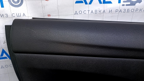 Door trim card rear left Mitsubishi Outlander Sport ASX 13-17 black with black insert plastic, armrest black cloth, handle black matte, scratches, abrasions, scuffs