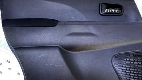 Door trim card rear left Mitsubishi Outlander Sport ASX 13-17 black with black insert plastic, armrest black cloth, handle black matte, scratches, abrasions, scuffs