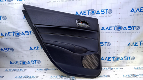 Door trim card rear left Acura ILX 13-15 black with black insert leather, armrest black leather, scuffs, bumps, scuffs