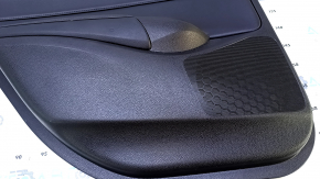 Door trim card rear left Acura ILX 13-15 black with black insert leather, armrest black leather, scuffs, bumps, scuffs