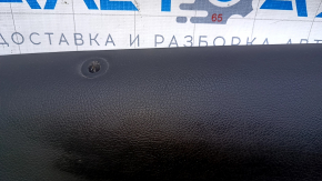 Door trim card rear left Mercedes CLA 14-19 black with black insert leather, armrest black leather, molding gray structure, bumps, scratches, abrasions