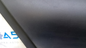 Door trim card rear left Mercedes W221 long black with black insert leather, armrest black leather, molding dark wood, ashtray, scratches, abrasions