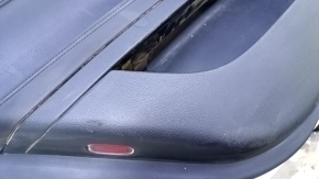Door trim card rear left Mercedes W221 long black with black insert leather, armrest black leather, molding dark wood, ashtray, scratches, abrasions