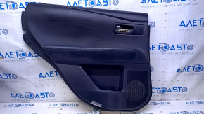 Door trim card rear left Lexus RX350 RX450h 10-15 black with black insert leather, armrest black leather, dents, scuffs, scratches, abrasions, bumps