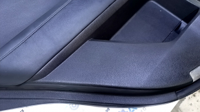 Door trim card rear left Lexus RX350 RX450h 10-15 black with black insert leather, armrest black leather, dents, scuffs, scratches, abrasions, bumps