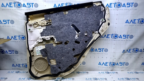 Door trim card rear left Lexus RX350 RX450h 10-15 beige with beige insert leather, armrest beige leather, scuffs, dent, bump, abrasions