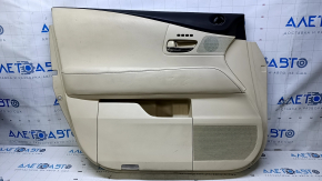 Door trim card front left Lexus RX350 RX450h 10-15 beige with beige insert leather, armrest beige leather, for seat memory, for cleaning, bumps, scratches, dents, abrasions