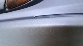 Door trim card rear left BMW 3 F30 12-18 black with black insert leather, armrest black leather, trim dark wood gloss, scuffs, bumps, abrasions, scratches