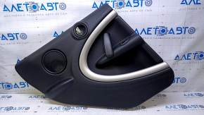 Door trim card rear left Mini Cooper Countryman R60 10-16 black with black insert plastic, armrest black rubber, molding gray structure, scratches, abrasions, scuffs, bumps