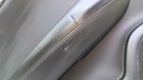 Door trim card rear left Cadillac ATS 13- black with black insert leather, armrest black leather, molding gray structure, abrasions, scratches, dents, pokes, scuffs