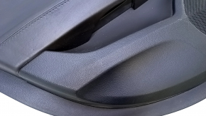 Door trim card rear left Cadillac ATS 13- black with black insert leather, armrest black leather, molding gray structure, abrasions, scratches, dents, pokes, scuffs