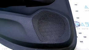 Door trim card rear left Cadillac ATS 13- black with black insert leather, armrest black leather, molding gray structure, abrasions, scratches, dents, pokes, scuffs