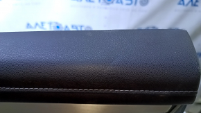 Door trim card rear left Cadillac ATS 13- black with black insert leather, armrest black leather, molding gray structure, scuffs, dents, nicks