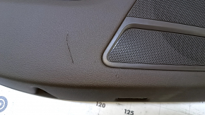 Door trim card rear left Audi A4 B8 13-16 rest, brown with beige insert, armrest brown leather, molding gray structure, scratch, butt, broken fastening
