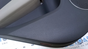 Door trim card rear left Audi Q5 8R 09-17 dark gray with dark gray insert leather, armrest gray leather, molding under the tree, scratches, abrasions, dents, scuffing, broken fastener