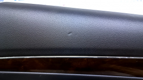 Door trim card rear left Audi Q5 8R 09-17 black with black insert rubber, armrest black rubber, molding dark wood gloss, scratches, abrasions, dents
