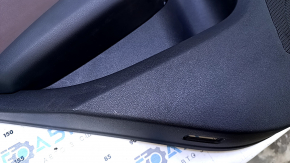 Door trim card rear left Audi Q5 8R 09-17 black with brown insert leather, rubber armrest, molding under wood gloss, dents, scratches, abrasions, breakage fastening