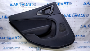 Door trim card rear left Chrysler 200 15-17 black with black insert cloth, armrest black leather, molding handle gray structure, scuffs, scratches, dents