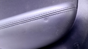 Door trim card rear left Chrysler 200 15-17 black with black insert cloth, armrest black leather, molding handle gray structure, scuffs, scratches, dents