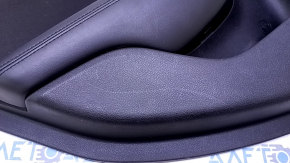 Door trim card rear left Chrysler 200 15-17 black with black insert cloth, armrest black leather, molding handle gray structure, scuffs, scratches, dents