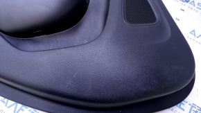 Door trim card rear left Chrysler 200 15-17 black with black insert cloth, armrest black leather, molding handle gray structure, scuffs, scratches, dents