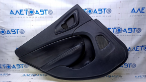 Door trim card rear left Chrysler 200 15-17 black with black insert leather, armrest black leather, molding handle chrome, scratches, abrasions