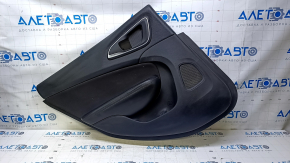 Door trim card rear left Chrysler 200 15-17 black with black insert cloth, armrest black leather, molding handle gray structure, scuffs, scratches, dents