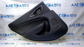 Door trim card rear left Chrysler 200 15-17 black with black insert leather, armrest black leather, molding handle gray structure, scratches, abrasions, dents