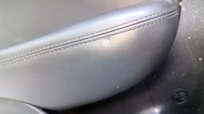 Door trim card rear left Chrysler 200 15-17 black with black insert leather, armrest black leather, molding handle gray structure, scratches, abrasions, dents