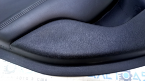 Door trim card rear left Chrysler 200 15-17 black with black insert leather, armrest black leather, molding handle gray structure, scratches, abrasions, dents