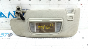 Left visor Ford Fusion mk5 17-20 light gray, with control, without hook, with backlight, for cleaning