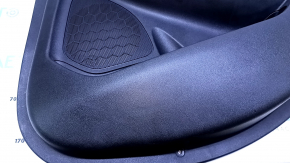 Door trim card rear right Chevrolet Malibu 16- black with black insert cloth, armrest black cloth, scratches, abrasions
