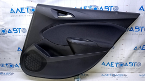 Door trim card rear right Chevrolet Cruze 16- black with black insert plastic, armrest black cloth, scratches, abrasions