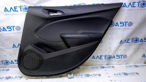 Door trim card rear right Chevrolet Cruze 16- black with black insert plastic, armrest black plastic, scratches, abrasions