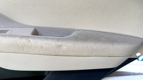 Door trim card rear right Hyundai Sonata 15-17 black with beige insert plastic, armrest beige leather, gray molding structure, scratches, abrasions, dents, for dry cleaning