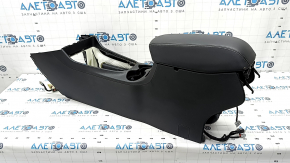 Console center armrest and cup holders Jeep Cherokee KL 19- black, armrest leather, scratches