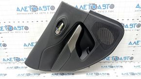 Door trim card rear left Jeep Cherokee KL 19 - black, with black insert leather, armrest leather, gray molding, scratches