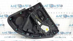 Door trim card rear left Jeep Cherokee KL 19 - black, with black insert leather, armrest leather, gray molding, scratches