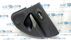 Door trim card rear right Jeep Cherokee KL 19 - black, with black insert leather, armrest leather, gray molding, scratches