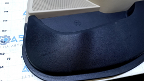 Door trim card rear right Hyundai Sonata 15-17 black with beige insert rubber, armrest beige rubber, molding carbon, bumps, scratches, abrasions, broken fastener