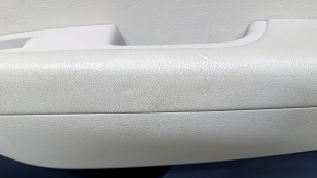 Door trim card rear right Hyundai Sonata 15-17 black with beige insert plastic, armrest beige rubber, gray molding structure, dents, scratches, abrasions
