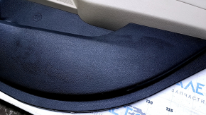 Door trim card rear right Hyundai Sonata 15-17 black with beige insert plastic, armrest beige rubber, gray molding structure, dents, scratches, abrasions