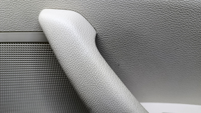 Door trim card rear right Hyundai Sonata 15-17 black with beige insert plastic, armrest beige rubber, gray molding structure, dents, scratches, abrasions