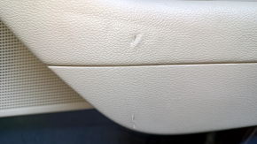 Door trim card rear right Hyundai Sonata 15-17 black with beige insert leather, armrest beige rubber, molding light wood gloss, with curtain, scratches, abrasions, tears, burrs
