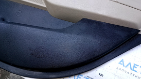 Door trim card rear right Hyundai Sonata 15-17 black with beige insert leather, armrest beige rubber, molding light wood gloss, with curtain, scratches, abrasions, tears, burrs