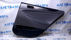 Door trim card rear right Hyundai Sonata 11-15 hybrid gray with gray insert rubber, armrest gray rubber, molding gray gloss, scratches, abrasions