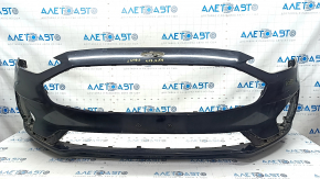 Front bumper bare Ford Fusion mk5 19-20 without parking sensors and towing hook, black, non-standard holes, scratches