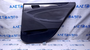 Door trim card rear right Hyundai Sonata 11-15 hybrid gray with gray insert rubber, armrest gray rubber, molding gray gloss, dents, scratches, abrasions